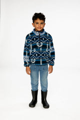 Mid-Season Plush Pullover Jacket Aztec Blue-1