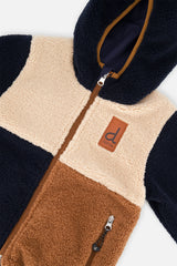 Deux par Deux Reversible Mid-Season Jacket Dark Blue, Beige And Brown