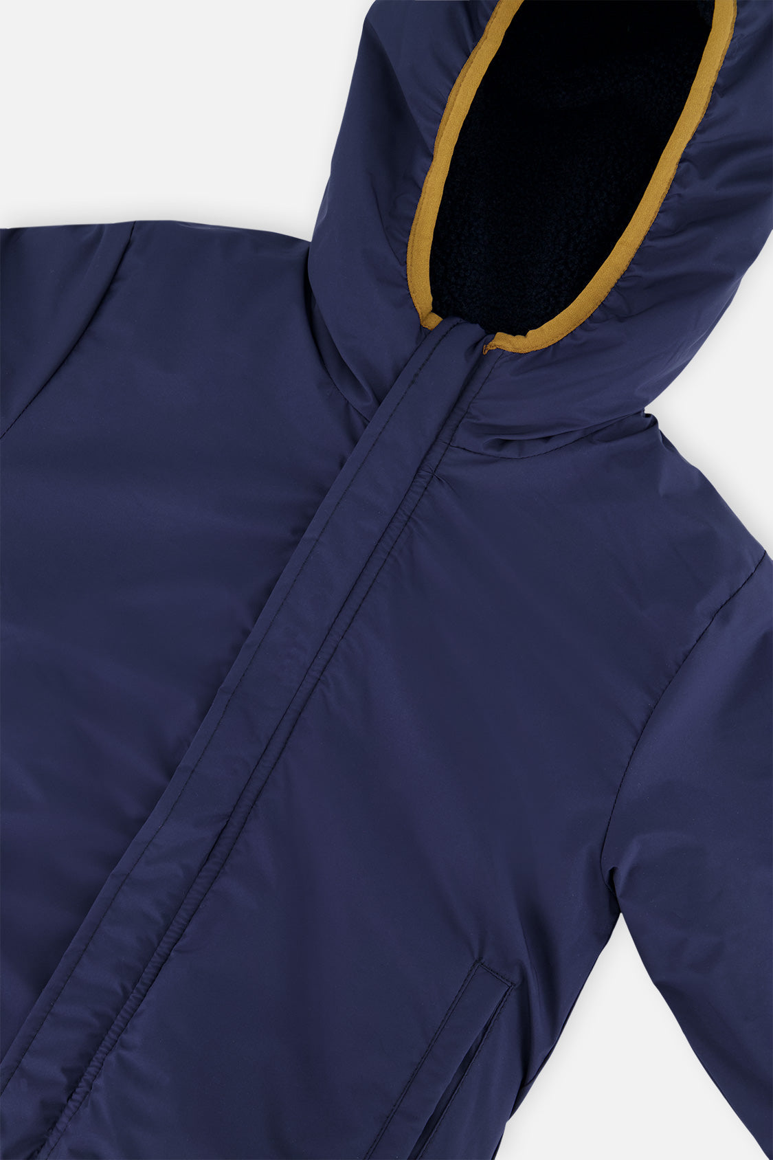 Deux par Deux Reversible Mid-Season Jacket Dark Blue, Beige And Brown