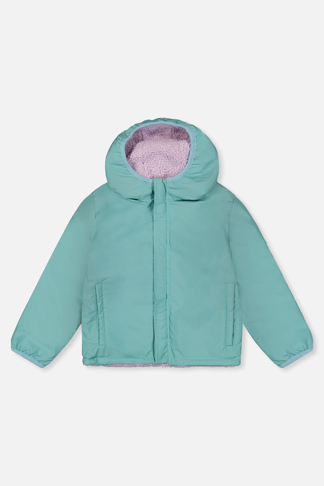 Deux par Deux Reversible Mid-Season Jacket Pale Blue-Grey And Mauve