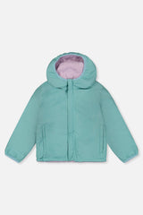 Deux par Deux Reversible Mid-Season Jacket Pale Blue-Grey And Mauve
