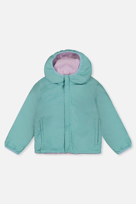 Deux par Deux Reversible Mid-Season Jacket Pale Blue-Grey And Mauve