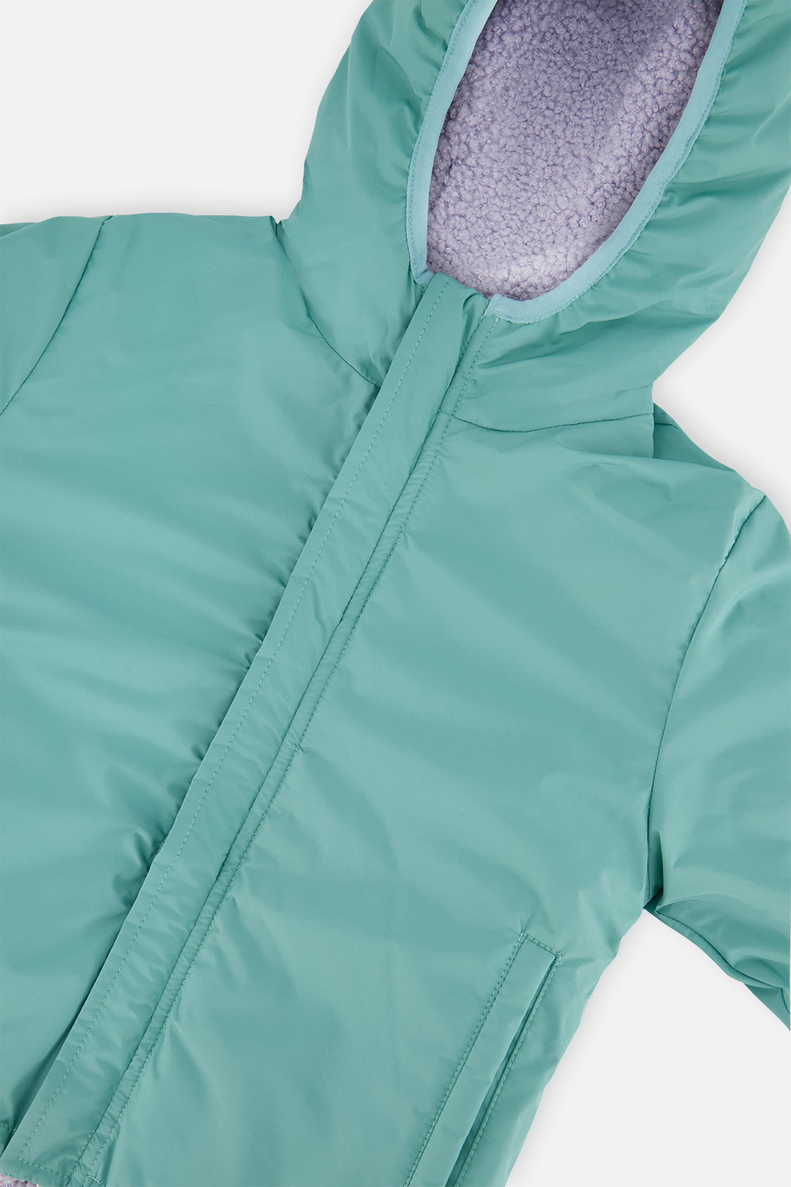 Deux par Deux Reversible Mid-Season Jacket Pale Blue-Grey And Mauve