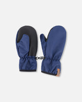 Baby Mid-Season Mittens Navy Blue-0