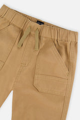 Deux par Deux Baby Stretch Canvas Jogger Pants Beige