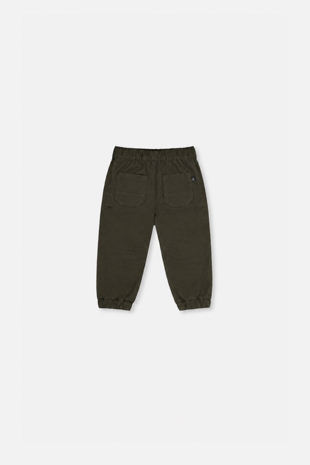 Baby Stretch Canvas Jogger Pants Very Dark Green-1
