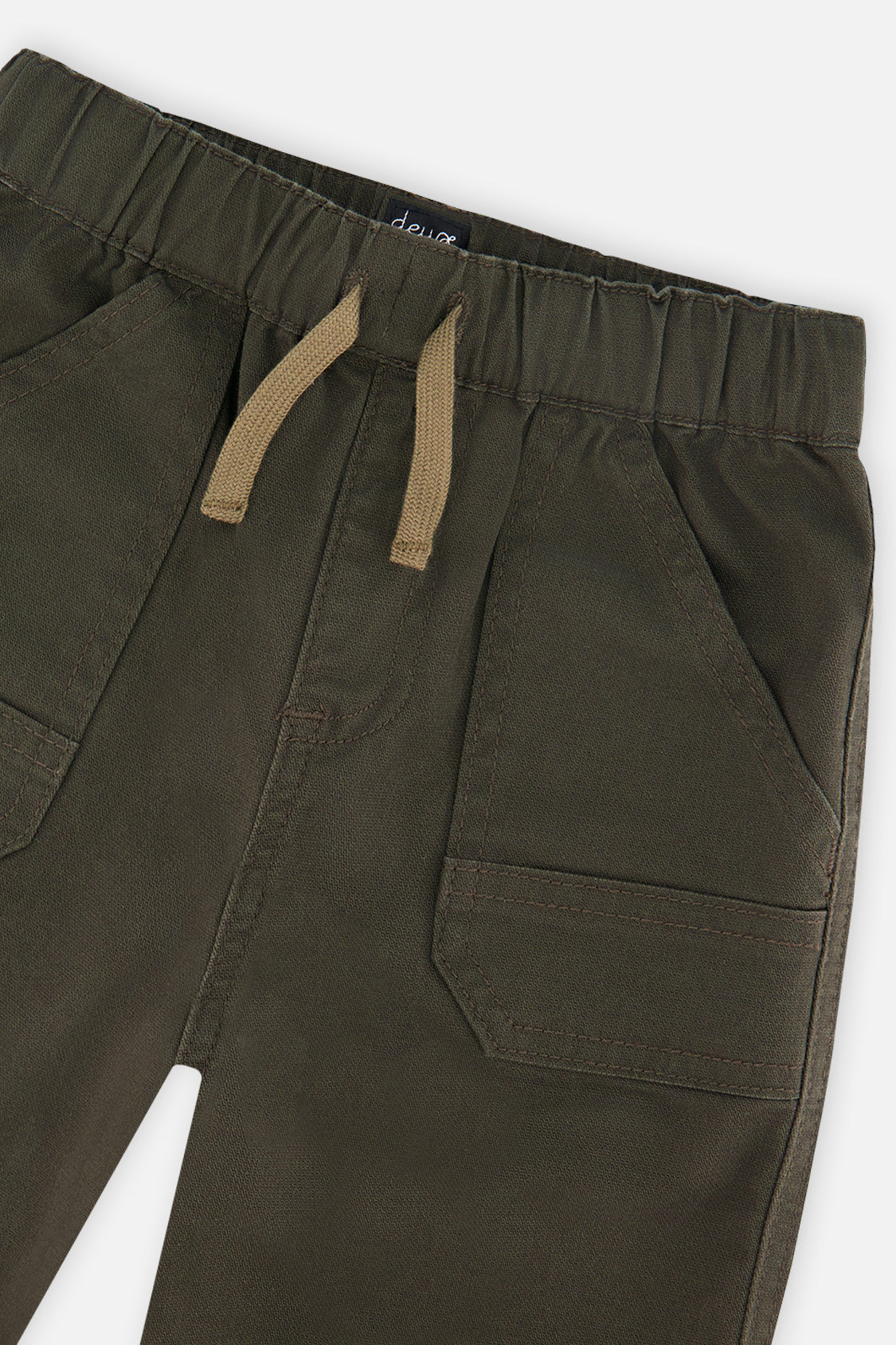 Deux par Deux Baby Stretch Canvas Jogger Pants Very Dark Green