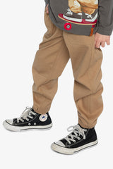 Stretch Canvas Jogger Pants Beige-2