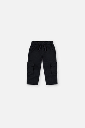 Baby Twill Pants With Cargo Pockets Dark Blue-0