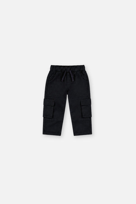 Baby Twill Pants With Cargo Pockets Dark Blue-0