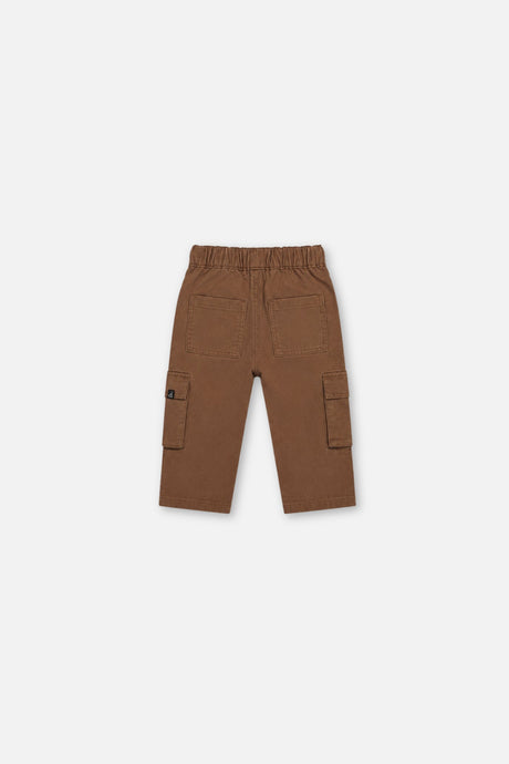 Baby Twill Pants With Cargo Pockets Neutral Brown-1