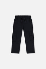 Twill Pants With Cargo Pockets Dark Blue-0
