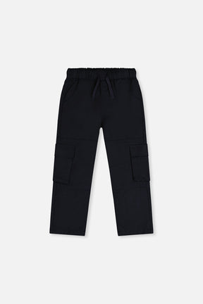 Twill Pants With Cargo Pockets Dark Blue-0