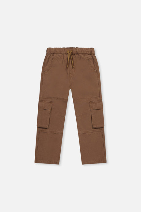 Twill Pants With Cargo Pockets Neutral Brown-0