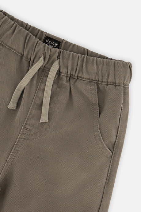 Deux par Deux Twill Pants With Cargo Pockets Grey