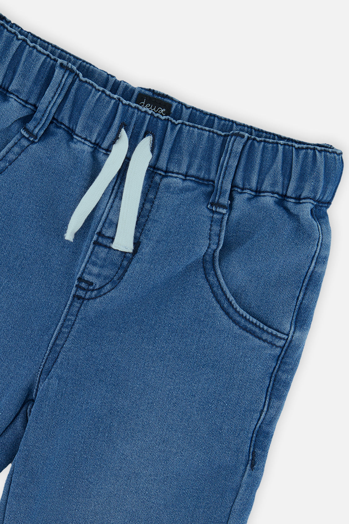 Deux par Deux Baby French Terry Denim Jogger Pants Light Blue