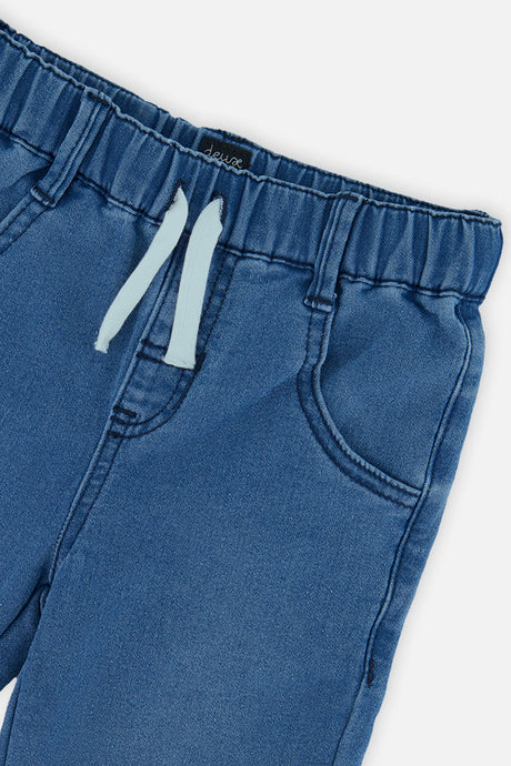 Deux par Deux Baby French Terry Denim Jogger Pants Light Blue