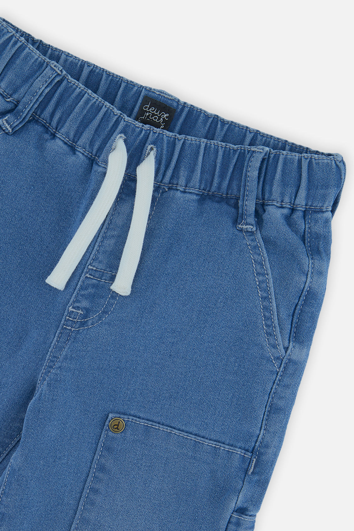 Deux par Deux Baby French Terry Denim Pants Light Blue