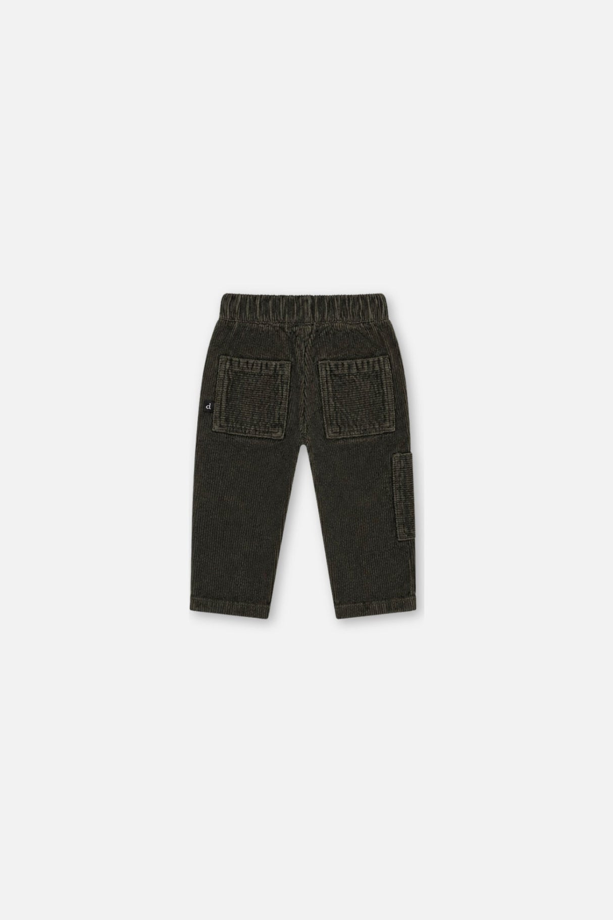 Baby Stretch Corduroy Pants With Cargo Pocket Dark Grey-1