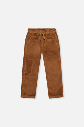 Stretch Corduroy Pants With Cargo Pocket Brown Sugar-0