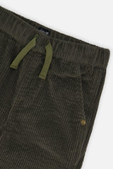 Deux par Deux Stretch Corduroy Pants With Cargo Pocket Dark Grey