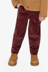 Stretch Corduroy Pants With Cargo Pocket Reddish-Brown-1