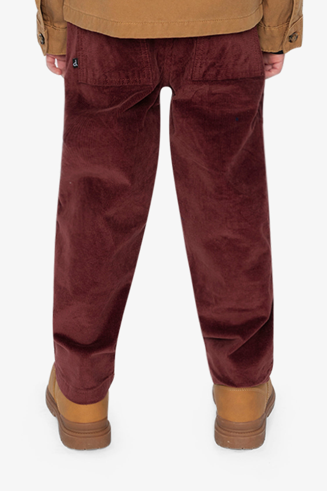 Stretch Corduroy Pants With Cargo Pocket Reddish-Brown-3