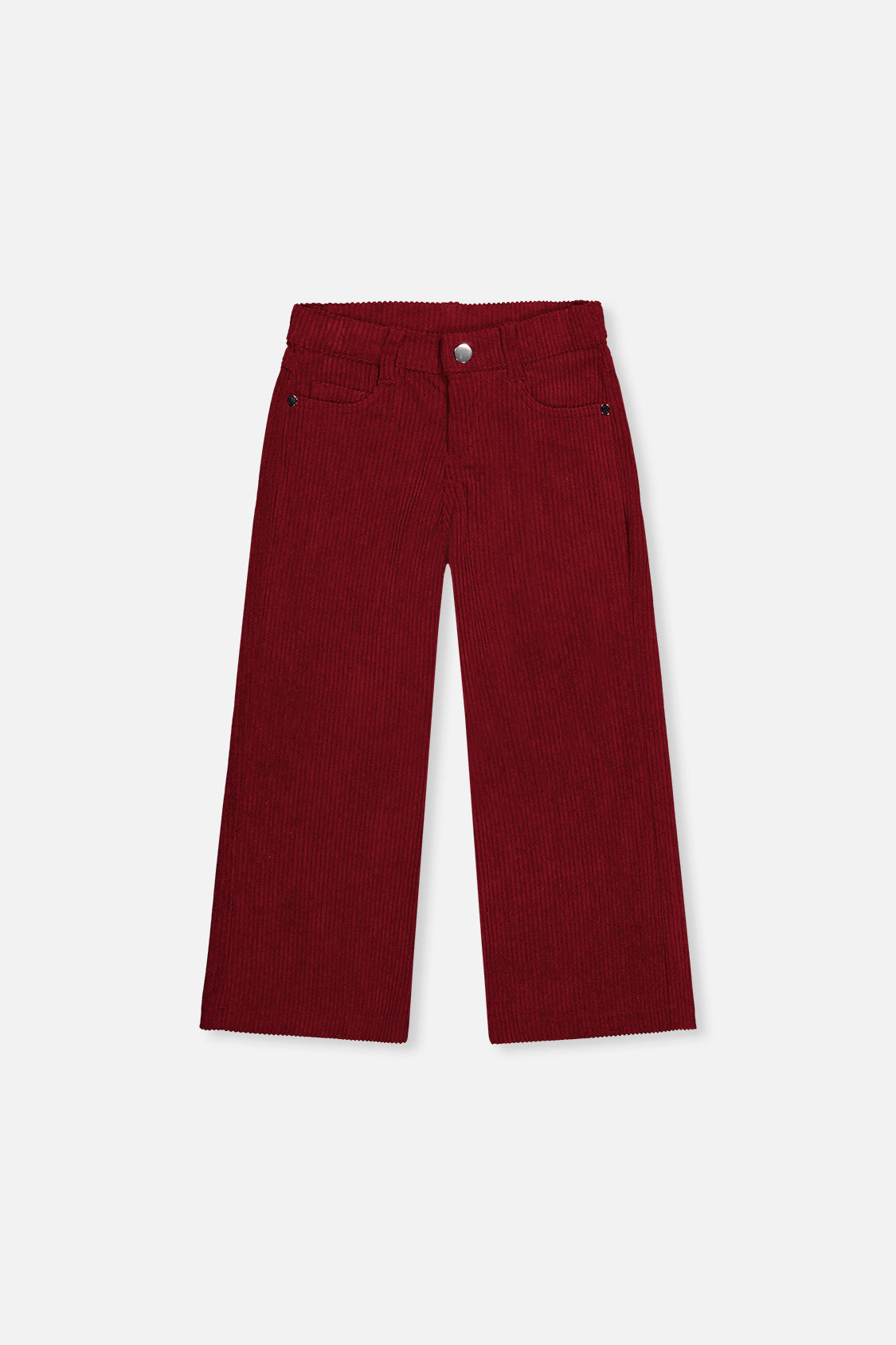 Stretch Corduroy Wide Leg Pants Reddish-Brown-0