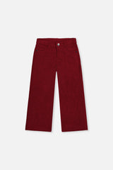 Stretch Corduroy Wide Leg Pants Reddish-Brown-0