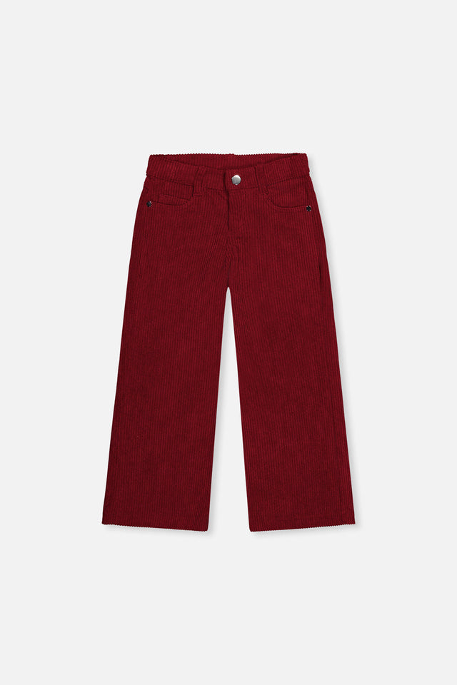Stretch Corduroy Wide Leg Pants Reddish-Brown-0