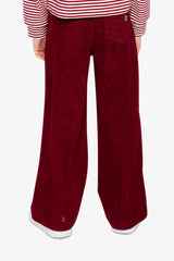 Stretch Corduroy Wide Leg Pants Reddish-Brown-3