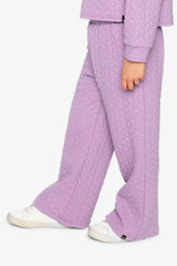 Wide Leg Jacquard Pants Purple-2