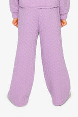 Wide Leg Jacquard Pants Purple-3