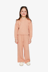 Wide Leg Jacquard Pants Pink-4