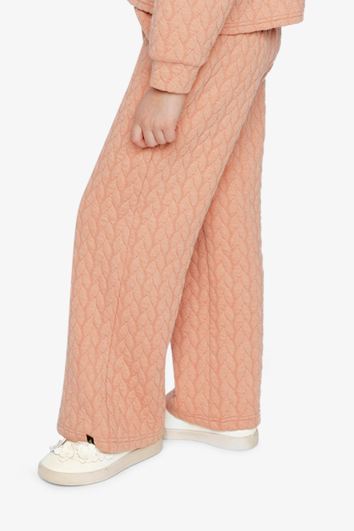 Wide Leg Jacquard Pants Pink-2