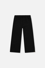 Wide Leg Jacquard Pants Black-0