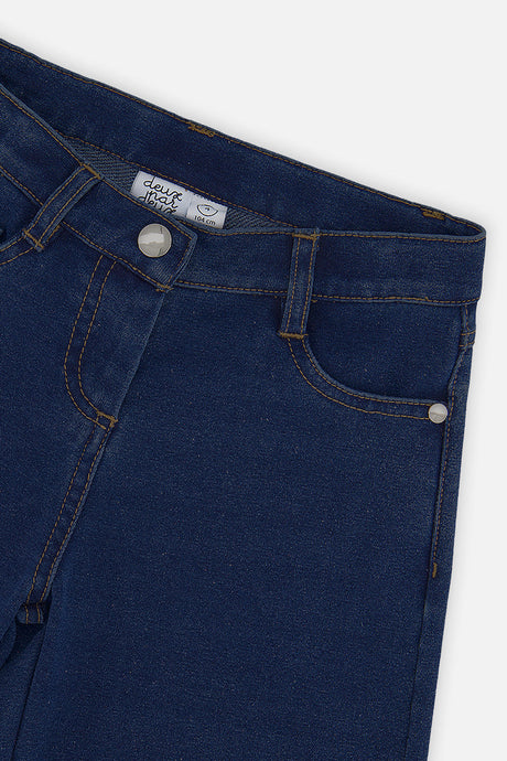 Deux par Deux Jeggings With Lurex Navy Blue Denim