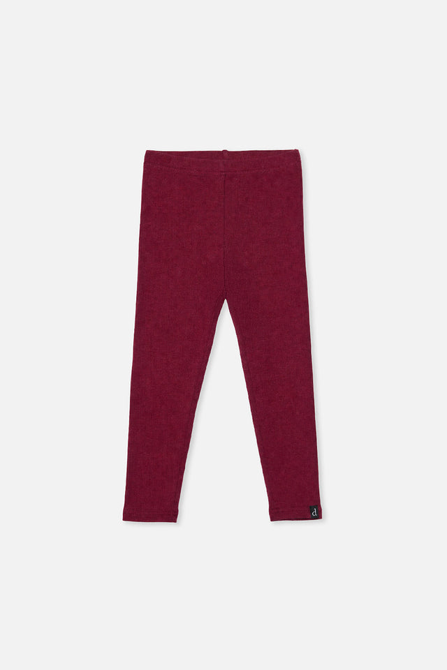 Rib Leggings Reddish-Brown-0