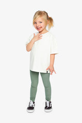 Rib Leggings Green Printed Green-4