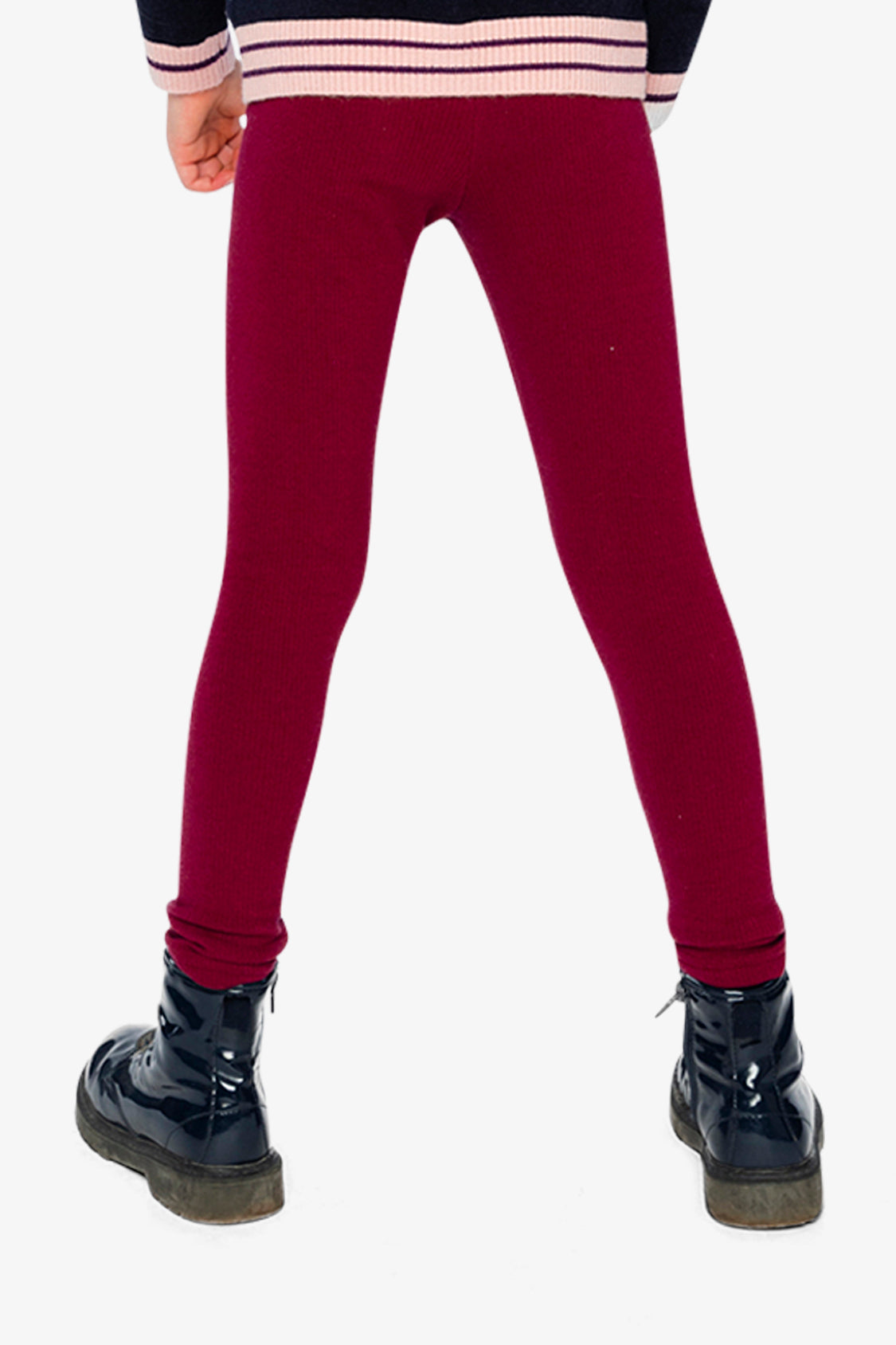 Deux par Deux Rib Leggings Reddish-Brown