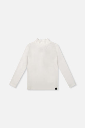 Brushed Rib Mock Neck Top Off-White-0