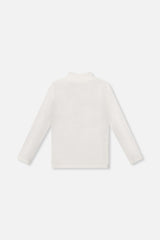 Deux par Deux Brushed Rib Mock Neck Top Off-White product image P2