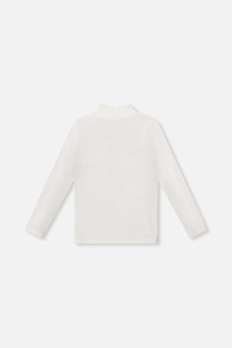 Deux par Deux Brushed Rib Mock Neck Top Off-White product image P2