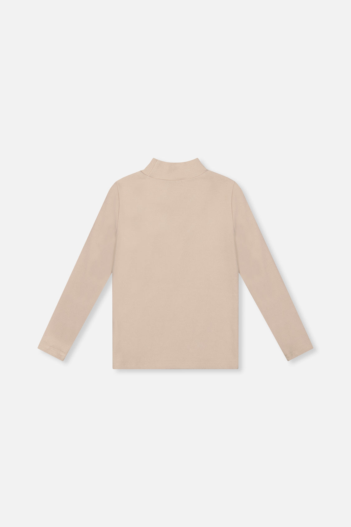 Deux par Deux Brushed Rib Mock Neck Top Beige product image P2