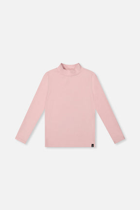 Brushed Rib Mock Neck Top Pale Dusty Pink-0