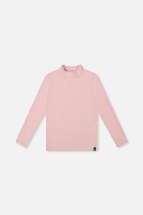 Brushed Rib Mock Neck Top Pale Dusty Pink-0