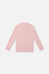 Deux par Deux Brushed Rib Mock Neck Top Pale Dusty Pink product image P2