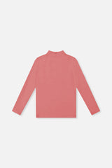 Deux par Deux Brushed Rib Mock Neck Top Pink product image P2