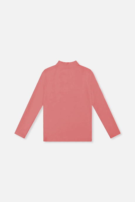 Deux par Deux Brushed Rib Mock Neck Top Pink product image P2