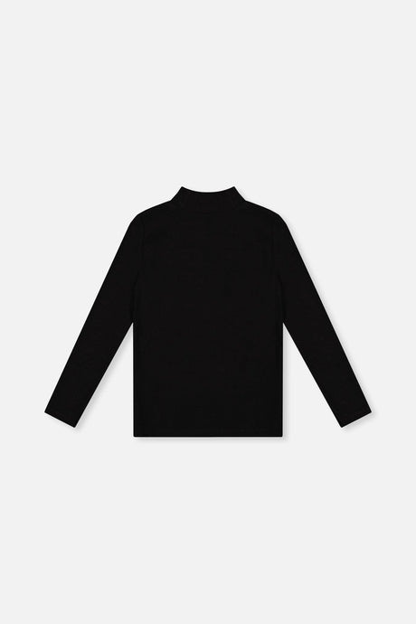 Brushed Rib Mock Neck Top Black-4